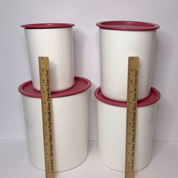 Tupperware One Touch Nesting Storage Canisters Container Set of 4 with Seals - Picture 4 of 10